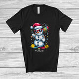 MacnyStore - Personalized Custom Name Snowman Playing Softball; Amazing Christmas Drip Softball Player Sport T-Shirt