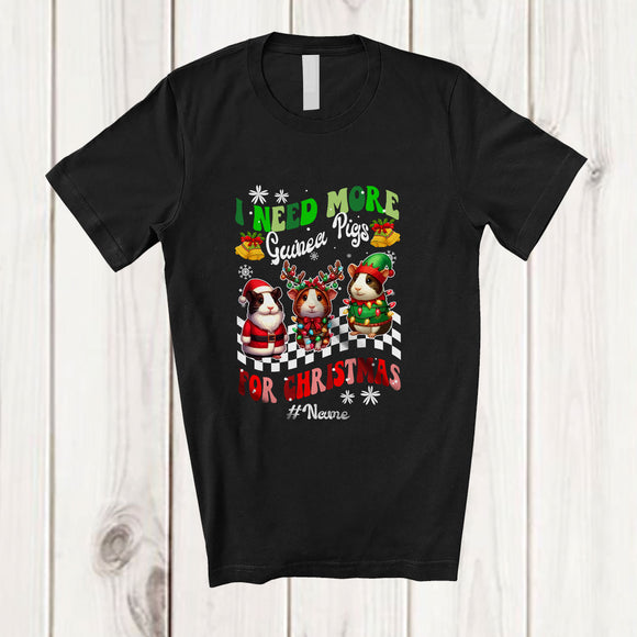 MacnyStore - Personalized Custom Name I Need More Guinea Pigs; Lovely Christmas Three Guinea Pig Owner T-Shirt