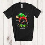 MacnyStore - Personalized Custom Name Christmas Elf Face; Joyful X-mas Lights Elf Face Lover; Snowing Family T-Shirt