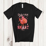 MacnyStore - Personalized Custom Name Stuffed With Smart; Lovely Thanksgiving Pink Turkey; Women Girls Family T-Shirt