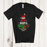 MacnyStore - Personalized Custom Name Merry Woofmas; Wonderful Christmas Tree Santa Plaid Dog Paws T-Shirt