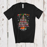 MacnyStore - Personalized Custom Name Merry Woofmas; Joyful Christmas Lights Santa Pit Bull X-mas Tree T-Shirt