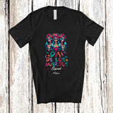 MacnyStore - Personalized Custom Name Dia De Los Muertos; Floral Three Sugar Skull Women Girl; Mexican Family T-Shirt
