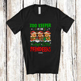 MacnyStore - Personalized Custom Name Zoo Keeper Of Cutest Reindeers; Lovely Christmas Proud Jobs T-Shirt