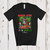 MacnyStore - Personalized Custom Name Sorry Kids Santa Is On Vacation; Awesome Christmas Hawaii Beach T-Shirt