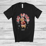 MacnyStore - Personalized Custom Name Six Seven; Amusing Christmas Santa Capybara; X-mas Family Group T-Shirt