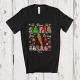 MacnyStore - Personalized Custom Name Santa Just Bring Carrot; Awesome Christmas Tree Food; Family T-Shirt
