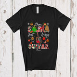 MacnyStore - Personalized Custom Name Santa Just Bring Guitar; Awesome Christmas Tree Musical Instrument T-Shirt