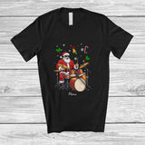 MacnyStore - Personalized Custom Name Santa Playing Drum Player; Amazing Christmas Musical Instrument T-Shirt