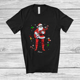 MacnyStore - Personalized Custom Name Santa Playing Guitar Player; Amazing Christmas Musical Instrument T-Shirt