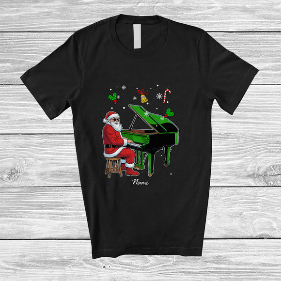 MacnyStore - Personalized Custom Name Santa Playing Piano Player; Amazing Christmas Musical Instrument T-Shirt