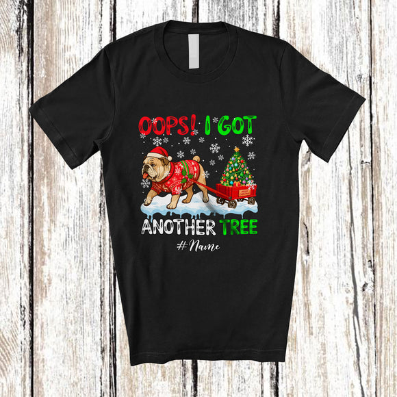 MacnyStore - Personalized Custom Name Oops I Got Another Tree; Humorous Christmas Santa Bulldog; Family T-Shirt