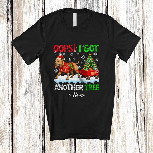 MacnyStore - Personalized Custom Name Oops I Got Another Tree; Humorous Christmas Santa Pit Bull; Family T-Shirt
