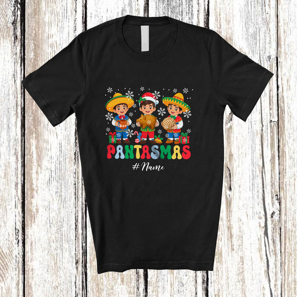 MacnyStore - Personalized Custom Name Pantasmas; Adorable Christmas Three Mexican Boy Pan Dulce; Family T-Shirt