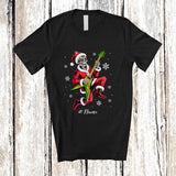MacnyStore - Personalized Custom Name Skeleton Playing Guitar; Joyful Dia De Los Muertos Christmas Guitarist T-Shirt