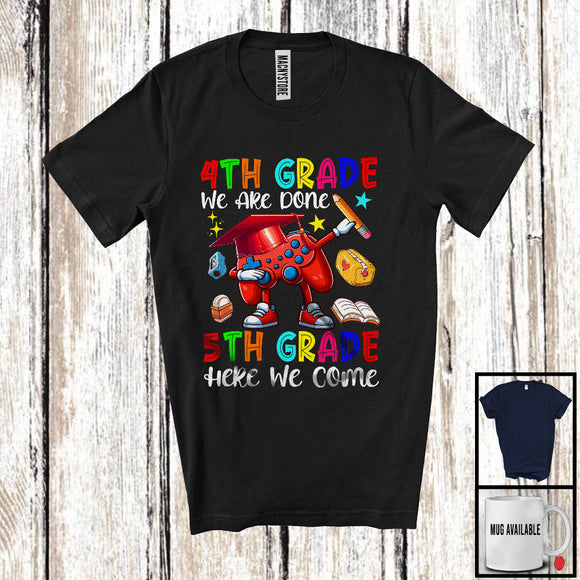MacnyStore - 4th Grade We Are Done 5th Grade Here We Come, Adorable Last First Day School Gamer Dabbing T-Shirt