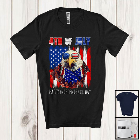 MacnyStore - 4th Of July, Happy Independence Day American Flag Sunglasses Eagle Lover, Patriotic Group T-Shirt