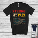 MacnyStore - 5 Things You Should Know About My Papa, Amazing Father's Day Vintage, Papa Family T-Shirt
