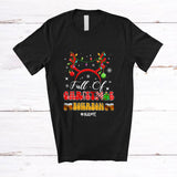 MacnyStore - Personalized Custom Name Full Of Christmas Bourbon; Joyful Drinking X-mas Lights Couple Family T-Shirt