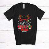 MacnyStore - Personalized Custom Name Full Of Christmas Wine; Joyful Drinking X-mas Lights Couple Family T-Shirt