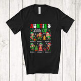 MacnyStore - Personalized Custom Name Auntie's Little Elf; Amusing Christmas Snowing Elf Squad; Family T-Shirt
