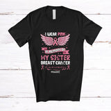 MacnyStore - Personalized Custom Name Wear Pink In Memory Of My Sister; Lovely Breast Cancer Awareness Family T-Shirt