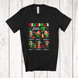 MacnyStore - Personalized Custom Name Grandma's Little Elf; Amusing Christmas Snowing Elf Squad; Family T-Shirt