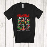 MacnyStore - Personalized Custom Name Grandpa's Little Elf; Amusing Christmas Snowing Elf Squad; Family T-Shirt