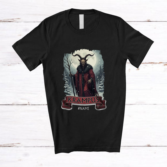 MacnyStore - Personalized Custom Name Krampus; Humorous Christmas Horror Evil Pajamas; Family T-Shirt