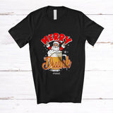 MacnyStore - Personalized Custom Name Merry Drunk; Amusing Christmas Santa In Beer Glass; Drinking T-Shirt