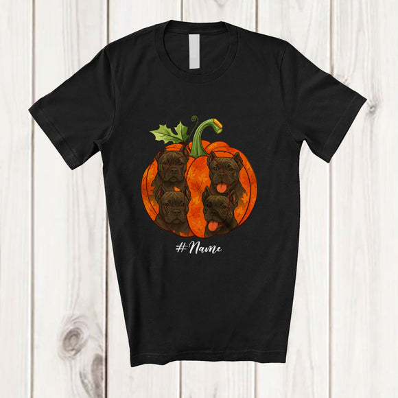 MacnyStore - Personalized Custom Name Fall Cane Corso Pumpkin; Happy Thanksgiving Halloween Family T-Shirt