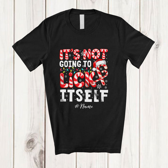 MacnyStore - Personalized Custom Name It's Not Going to Lick Itself; Sarcastic Christmas Adult Candy Canes T-Shirt
