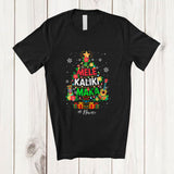 MacnyStore - Personalized Custom Name Mele Kalikimaka; Merry Christmas Lights Tree Hawaiian Hawaii; Family T-Shirt