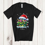 MacnyStore - Personalized Custom Name Santa Brussels Sprout Sunglasses; Joyful Christmas Lights Family Group T-Shirt