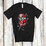 MacnyStore - Personalized Custom Name Bulldog Santa Going Out Zipper; Lovely Christmas Pajama Family T-Shirt