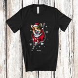 MacnyStore - Personalized Custom Name Corgi Santa Going Out Zipper; Lovely Christmas Pajama Family T-Shirt
