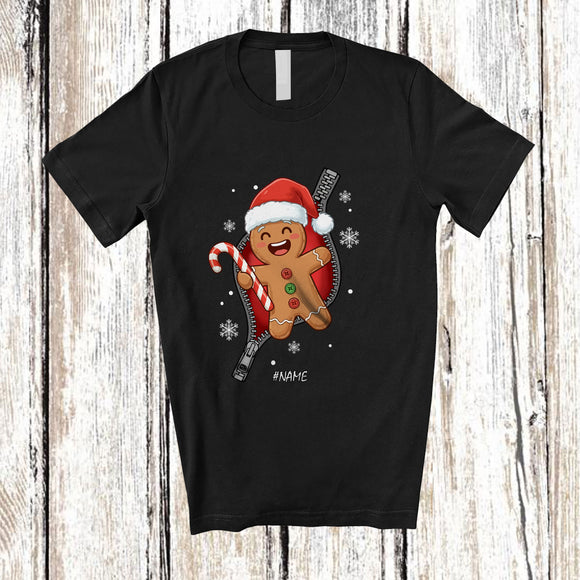 MacnyStore - Personalized Custom Name Gingerbread Going Out Zipper; Lovely Christmas Baking Family T-Shirt
