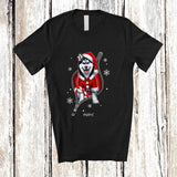 MacnyStore - Personalized Custom Name Husky Santa Going Out Zipper; Lovely Christmas Pajama Family T-Shirt