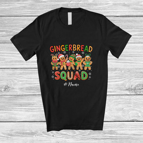MacnyStore - Personalized Custom Name Gingerbread Squad; Humorous Christmas Baking Baker; Family T-Shirt