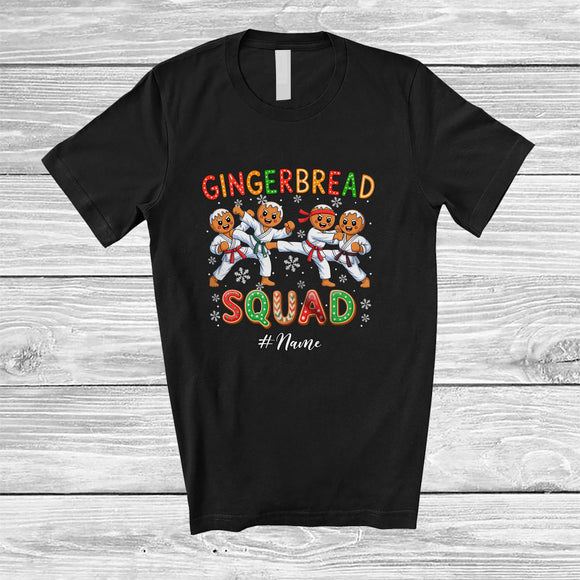 MacnyStore - Personalized Custom Name Gingerbread Squad; Humorous Christmas Karate Baking Baker; Family T-Shirt