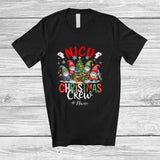 MacnyStore - Personalized Custom Name NICU Christmas Crew; Adorable Nurse Gnomes Squad With X-mas Tree T-Shirt