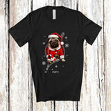 MacnyStore - Personalized Custom Name Pug Santa Going Out Zipper; Lovely Christmas Pajama Family T-Shirt