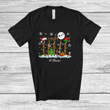 MacnyStore - Personalized Custom Name Santa Elf Bassoon Snowing; Joyful Christmas Musical Instruments Player T-Shirt