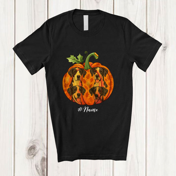 MacnyStore - Personalized Custom Name Fall Great Dane Pumpkin; Happy Thanksgiving Halloween Family T-Shirt