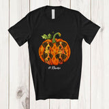 MacnyStore - Personalized Custom Name Fall Great Dane Pumpkin; Happy Thanksgiving Halloween Family T-Shirt