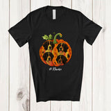 MacnyStore - Personalized Custom Name Fall Landseers Pumpkin; Happy Thanksgiving Halloween Family T-Shirt