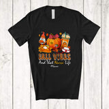 MacnyStore - Personalized Custom Name Fall And Nurse; Happy Thanksgiving Leopard Doctor's Headphones Pumpkin T-Shirt