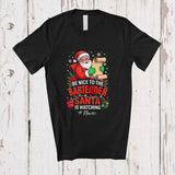MacnyStore - Personalized Custom Name Nice To The Bartender; Amazing Christmas Santa Glasses Watching T-Shirt