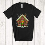 MacnyStore - Personalized Custom Name Gingerbread House With Elf; Merry Christmas Candy Canes Baker T-Shirt