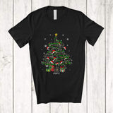 MacnyStore - Personalized Custom Name Santa Guns Christmas Tree; Humorous Christmas Lights Camo Soldier T-Shirt